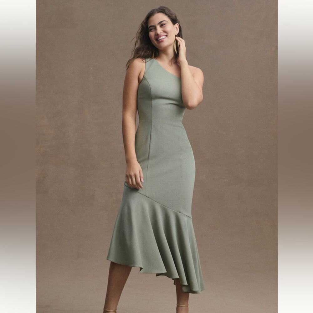BHLDN Ainsley Dress Green 20W Anthropologie cocktail